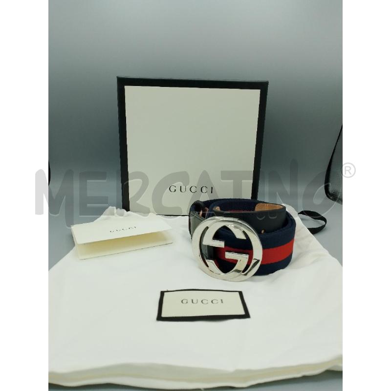CINTURA UOMO GUCCI TESSUTO ROSSA BLU | Mercatino dell'Usato San giovanni teatino 1