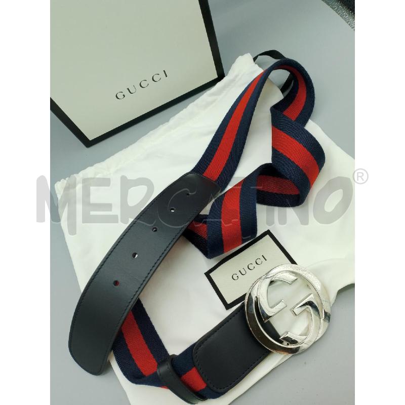 CINTURA UOMO GUCCI TESSUTO ROSSA BLU | Mercatino dell'Usato San giovanni teatino 4