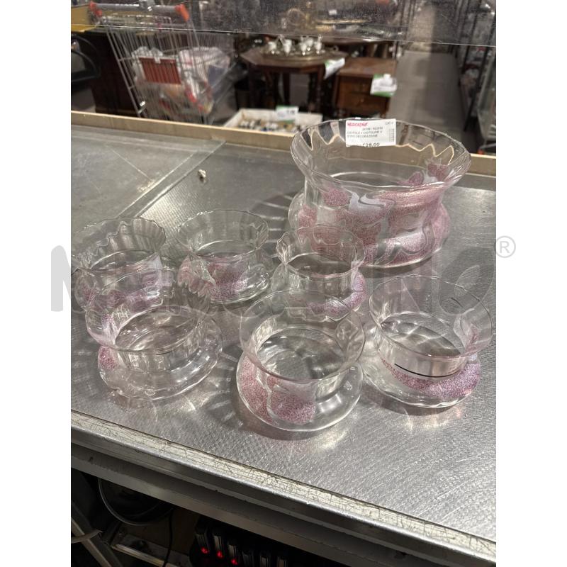 CIOTOLA + CIOTOLINE VETRO DECORAZIONE ROSA | Mercatino dell'Usato San giovanni teatino 1