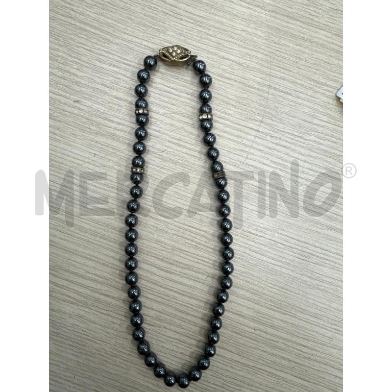 COLLANA CHIUSURA ARG PERLINE NERE  | Mercatino dell'Usato San giovanni teatino 1