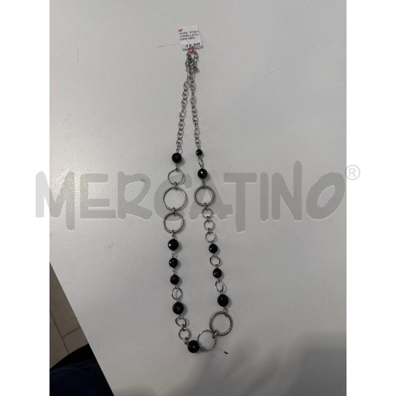 COLLANA MORELLATO ARGENTATA SFERE NERE | Mercatino dell'Usato San giovanni teatino 1