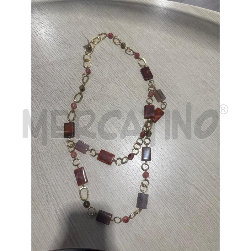 COLLANA PIETRE ARANCIONI QUADRATE | Mercatino dell'Usato San giovanni teatino 1