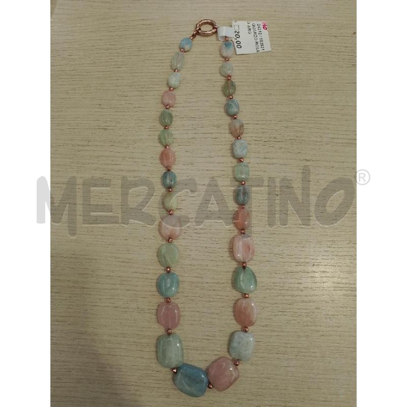 COLLANA QUARZO ROSA E AZZURRO ARG | Mercatino dell'Usato San giovanni teatino 1