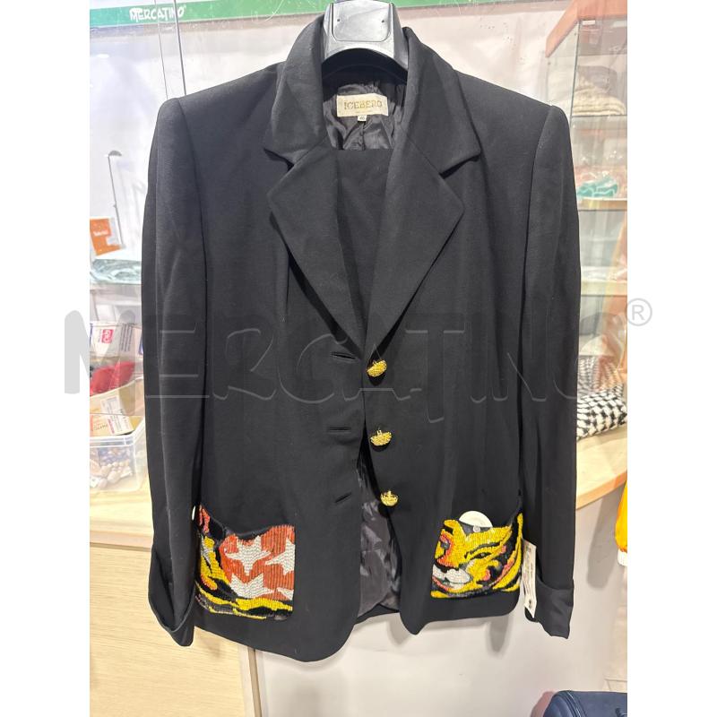 COMPLETO DONNA ICEBERG NERO TASCHE PERLINE  | Mercatino dell'Usato San giovanni teatino 1