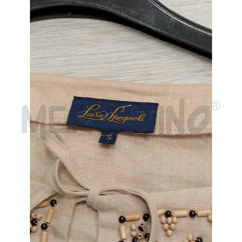 COMPLETO DONNA LUISA SPAGNOLI BEIGE LINO PERLINE  | Mercatino dell'Usato San giovanni teatino 4