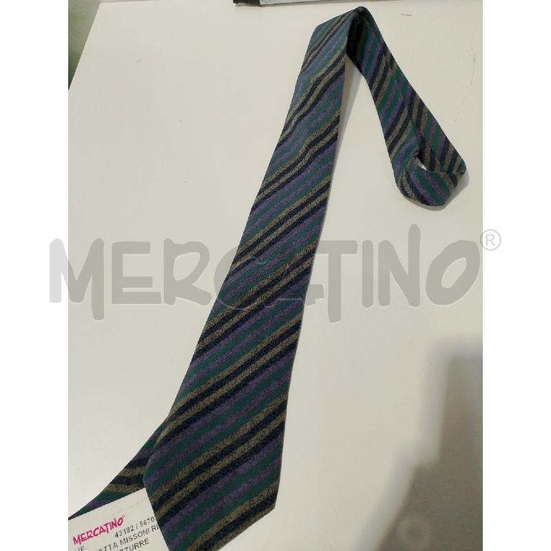 CRAVATTA MISSONI RIGHE GRIGIE AZZURRE  | Mercatino dell'Usato San giovanni teatino 1