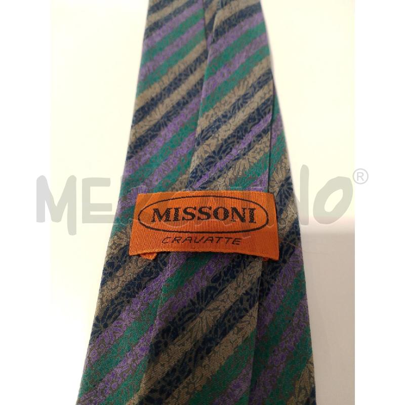 CRAVATTA MISSONI RIGHE GRIGIE AZZURRE  | Mercatino dell'Usato San giovanni teatino 2