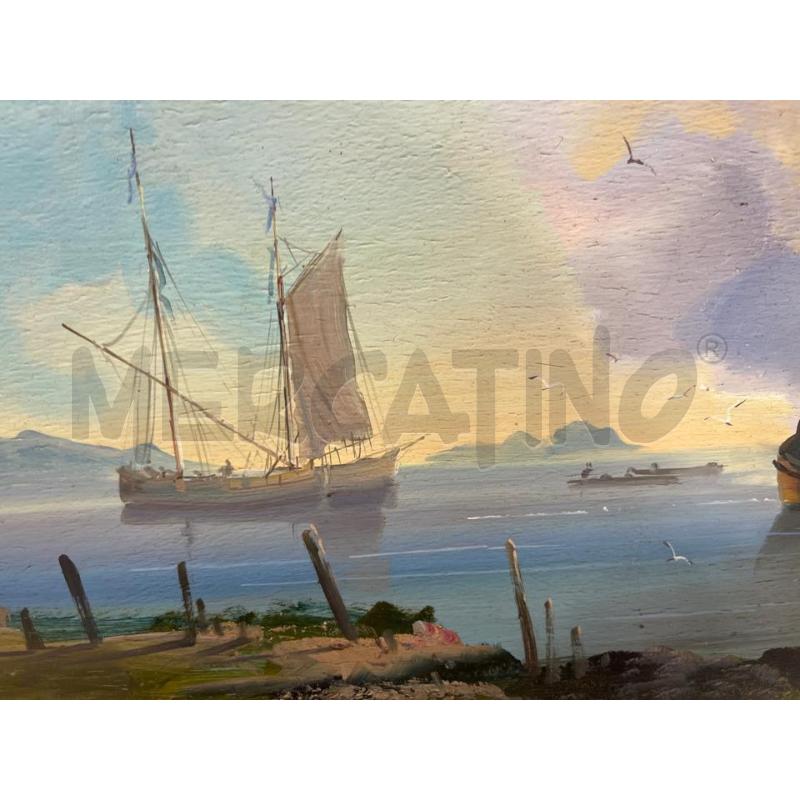 DIPINTO PAESAGGIO MARINO ANNI 50/60 CORNMICE 137X99CM | Mercatino dell'Usato San giovanni teatino 3