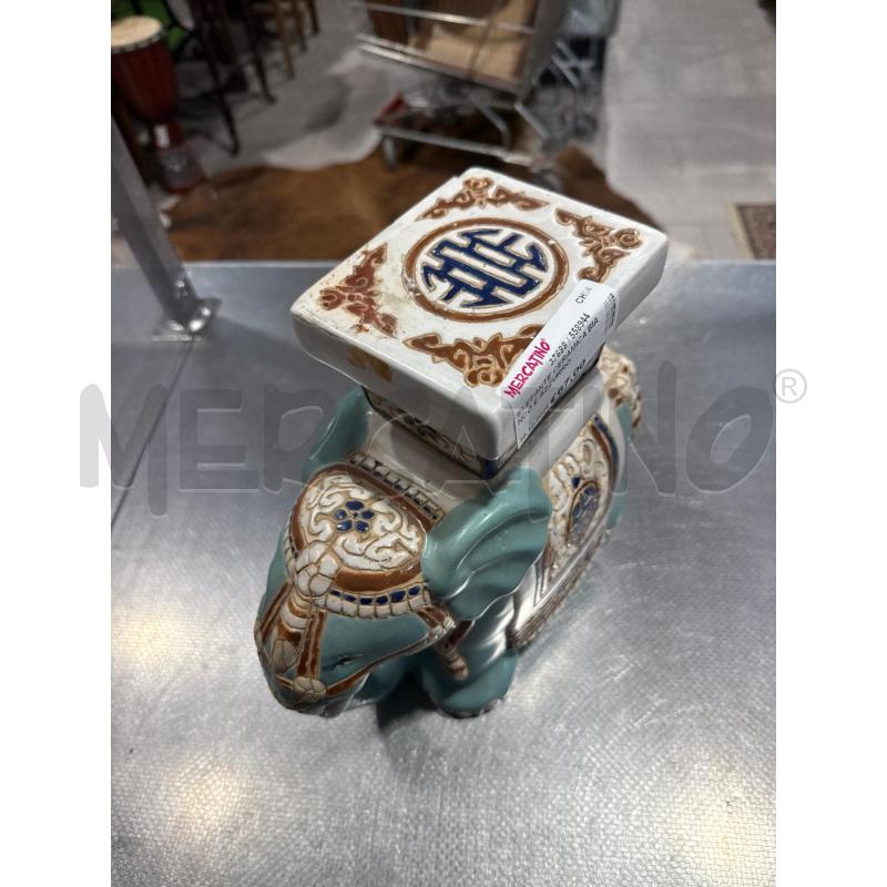 ELEFANTE CERAMICA BIANCO E AZZURRO  | Mercatino dell'Usato San giovanni teatino 3