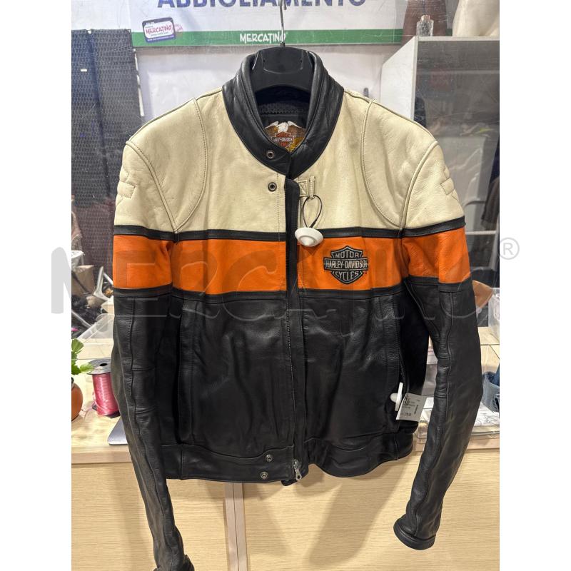GIACCA UOMO HARLEY DAVIDSON PELLE NERA BEIGE ARANCIONE | Mercatino dell'Usato San giovanni teatino 1