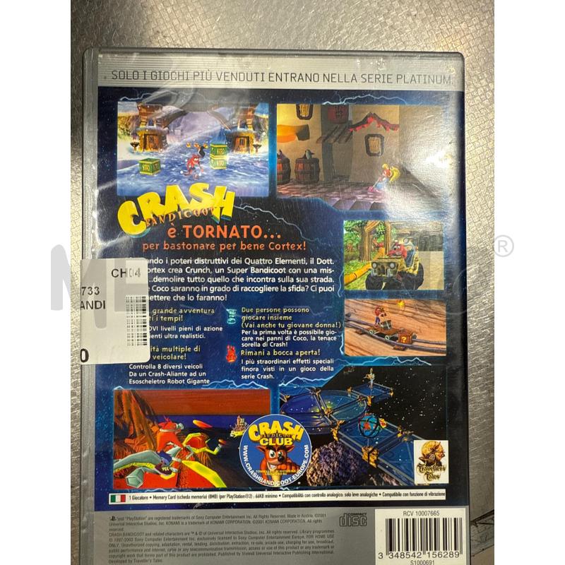 GIOCO PS2 CRASH BANDICOOT L'IRA DI CORTEX | Mercatino dell'Usato San giovanni teatino 2