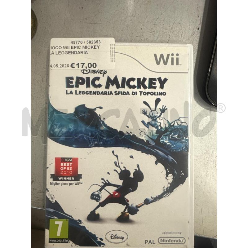 GIOCO WII EPIC MICKEY LA LEGGENDARIA SFIDA DI TOPOLINO | Mercatino dell'Usato San giovanni teatino 1