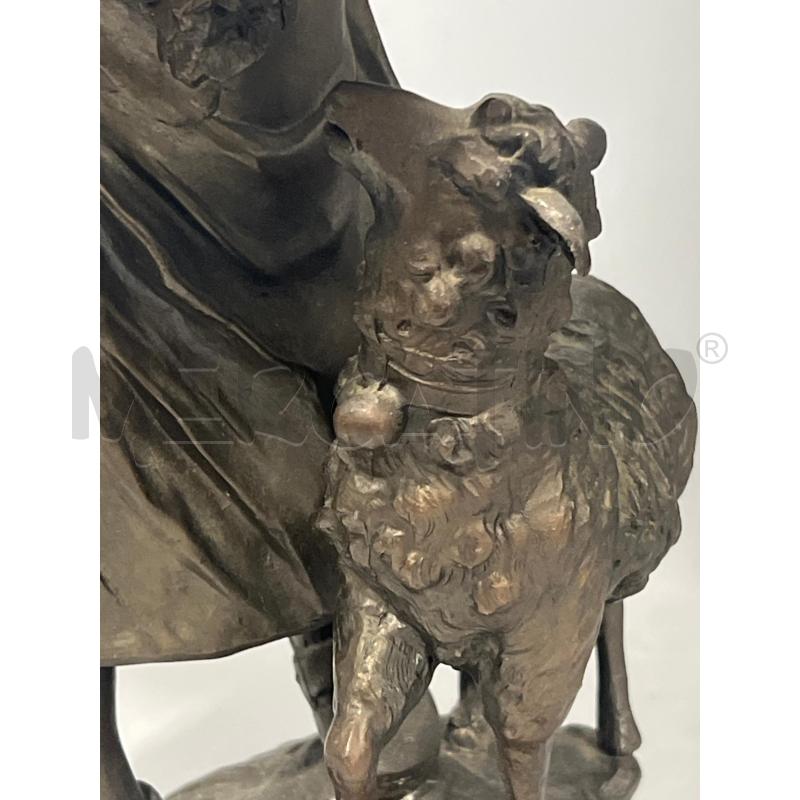 GIOVANE PASTORELLA H. F. MOUREAU STATUA VECCHIA METALLO  | Mercatino dell'Usato San giovanni teatino 4