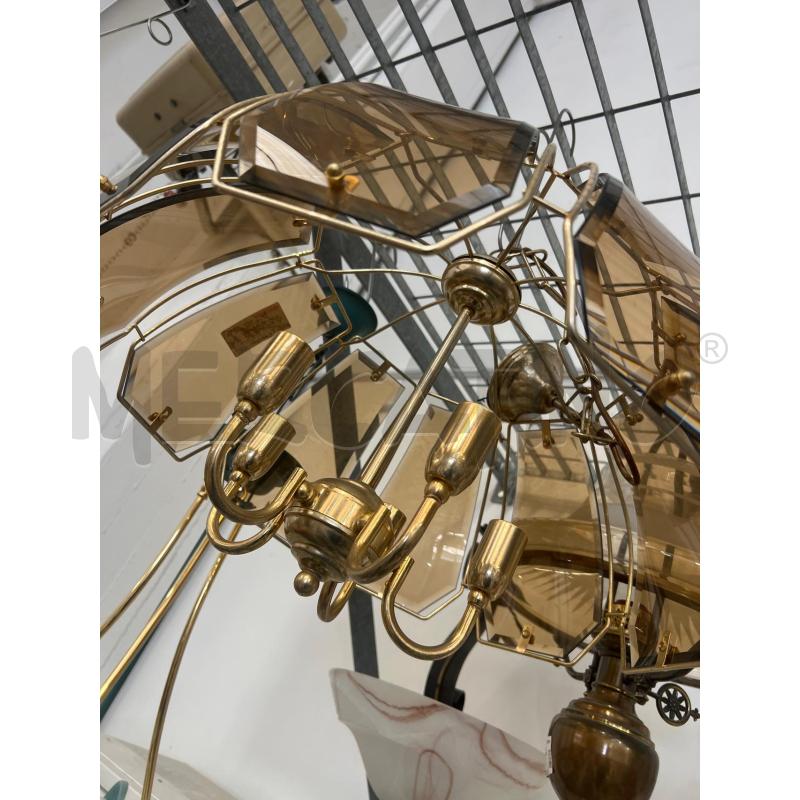 LAMPADARIO 5 LUCI VETRO  CURVO DORATO  | Mercatino dell'Usato San giovanni teatino 3