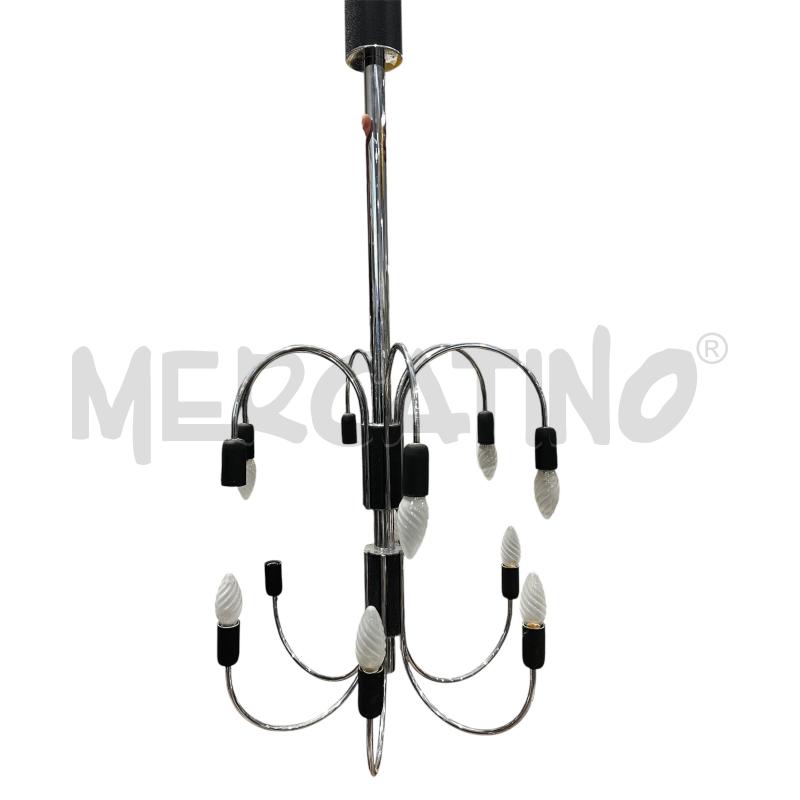 LAMPADARIO ANNI 80 12 LUCI ACCIAIO | Mercatino dell'Usato San giovanni teatino 1