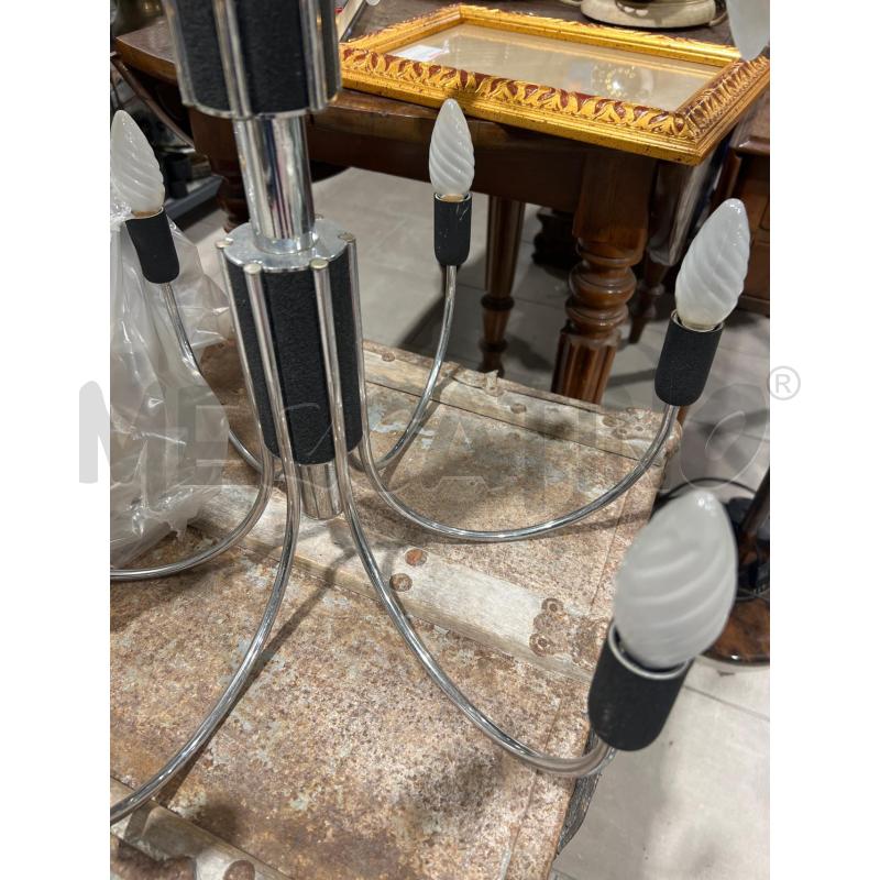 LAMPADARIO ANNI 80 12 LUCI ACCIAIO | Mercatino dell'Usato San giovanni teatino 2