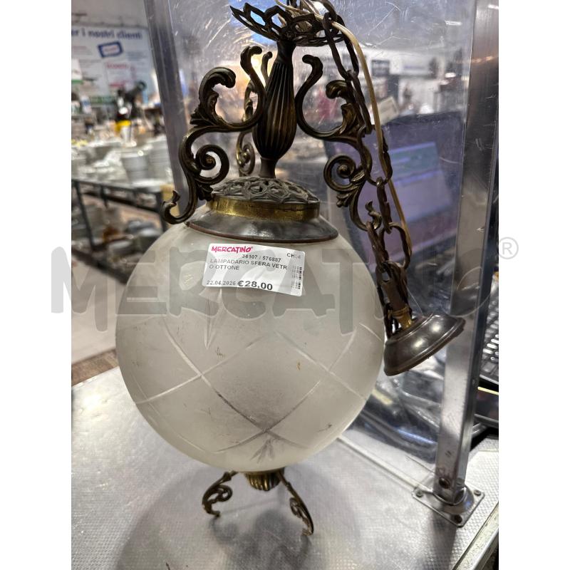 LAMPADARIO SFERA VETRO OTTONE | Mercatino dell'Usato San giovanni teatino 1