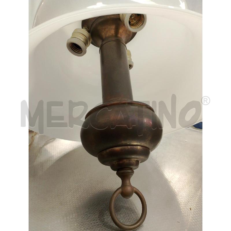 LAMPADARIO VETRO BIANCO E OTTONE | Mercatino dell'Usato San giovanni teatino 2