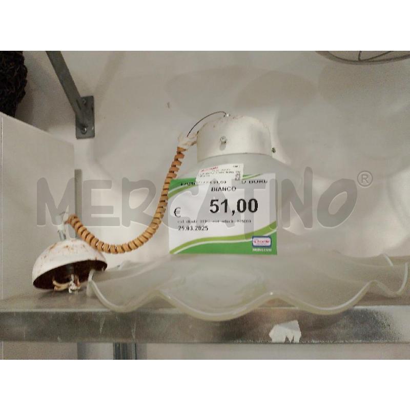 LAMPADARIO VETRO BORDO BIANCO | Mercatino dell'Usato San giovanni teatino 1