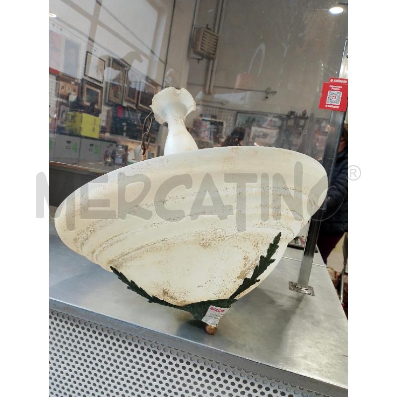 LAMPADARIO VETRO CAMPANA BIANCA E VERDE | Mercatino dell'Usato San giovanni teatino 1