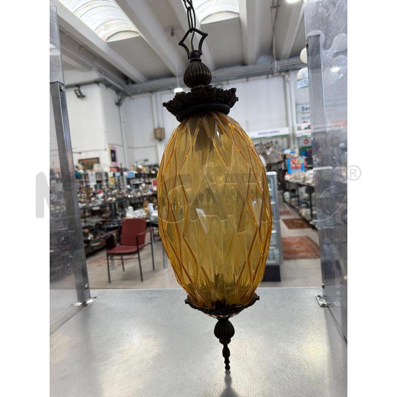 LAMPADARIO VETRO GIALLO 1 LUCE | Mercatino dell'Usato San giovanni teatino 1