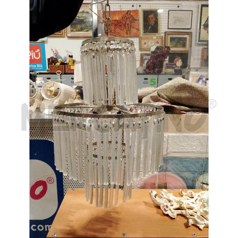 LAMPADARIO  ACCIAIO GOCCE 3 LUCI  | Mercatino dell'Usato San giovanni teatino 1