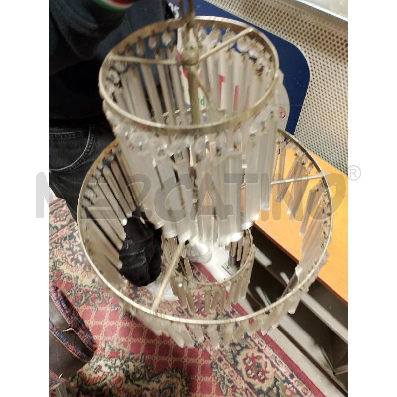 LAMPADARIO  ACCIAIO GOCCE 3 LUCI  | Mercatino dell'Usato San giovanni teatino 2