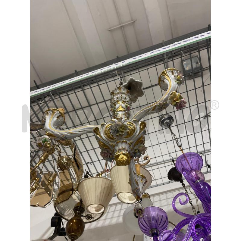 LAMPADARIO  CAPODIMONTE TRE LUCI  | Mercatino dell'Usato San giovanni teatino 2