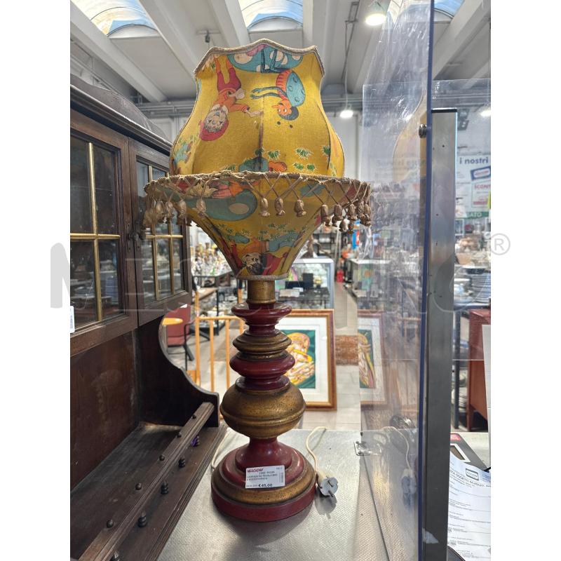 LAMPADA DA TAVOLO BASE ROSSA DORATA  | Mercatino dell'Usato San giovanni teatino 1