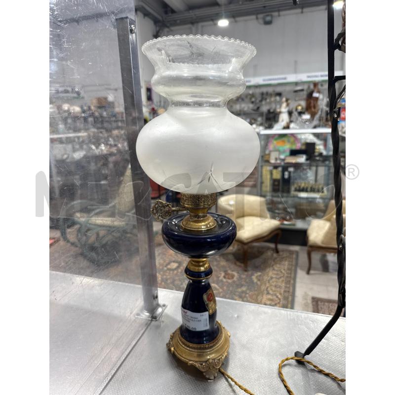 LAMPADA DA TAVOLO CERAMICA BLU FIORI | Mercatino dell'Usato San giovanni teatino 1