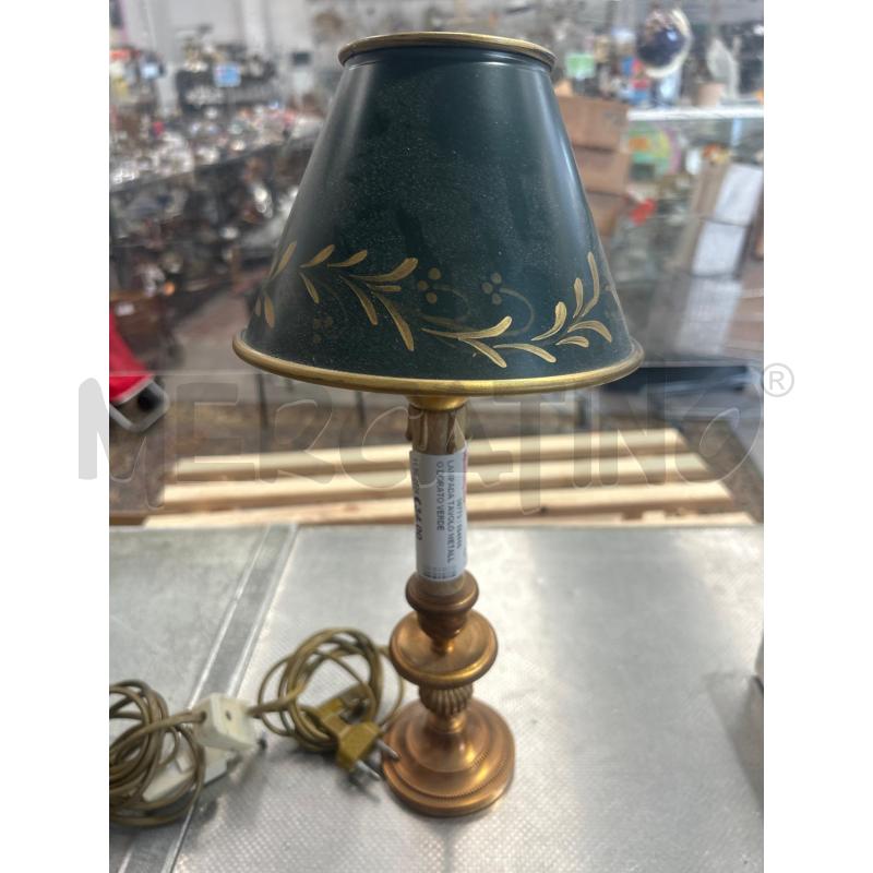LAMPADA TAVOLO METALLO DORATO VERDE | Mercatino dell'Usato San giovanni teatino 1