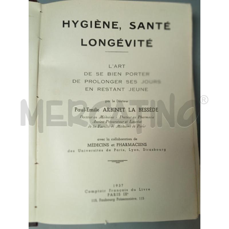 LIBRO HYGIENE SANTE LONGEVE | Mercatino dell'Usato San giovanni teatino 3
