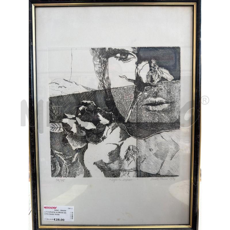 LITOGRAFIA A FIRMA DANTE PANNI 35X50 | Mercatino dell'Usato San giovanni teatino 1