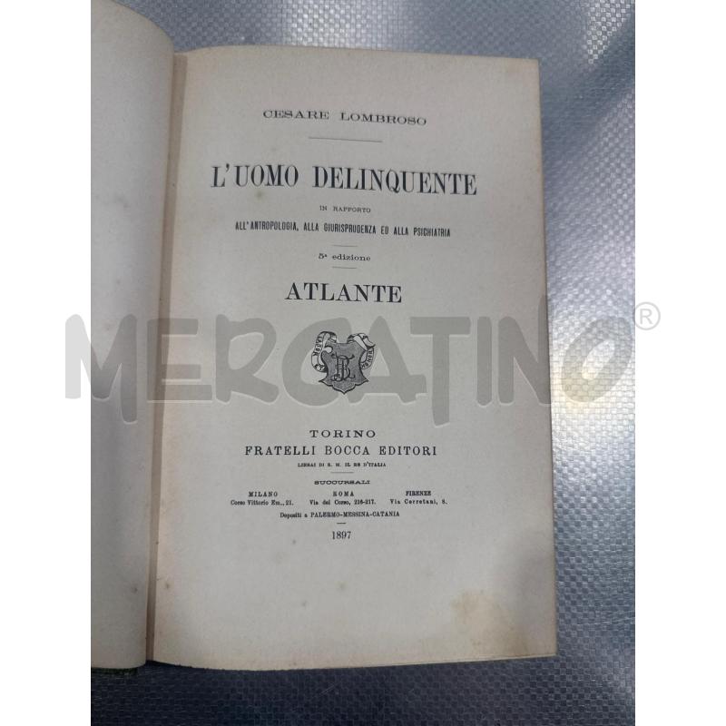 L'UOMO DELINQUENTE C.LOMBROSO | Mercatino dell'Usato San giovanni teatino 2