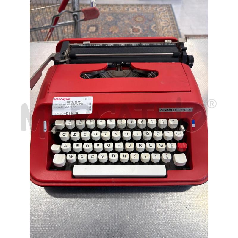 MACCHINA DA SCRIVERE OLIVETTI LETTERA 92 ROSSA | Mercatino dell'Usato San giovanni teatino 2