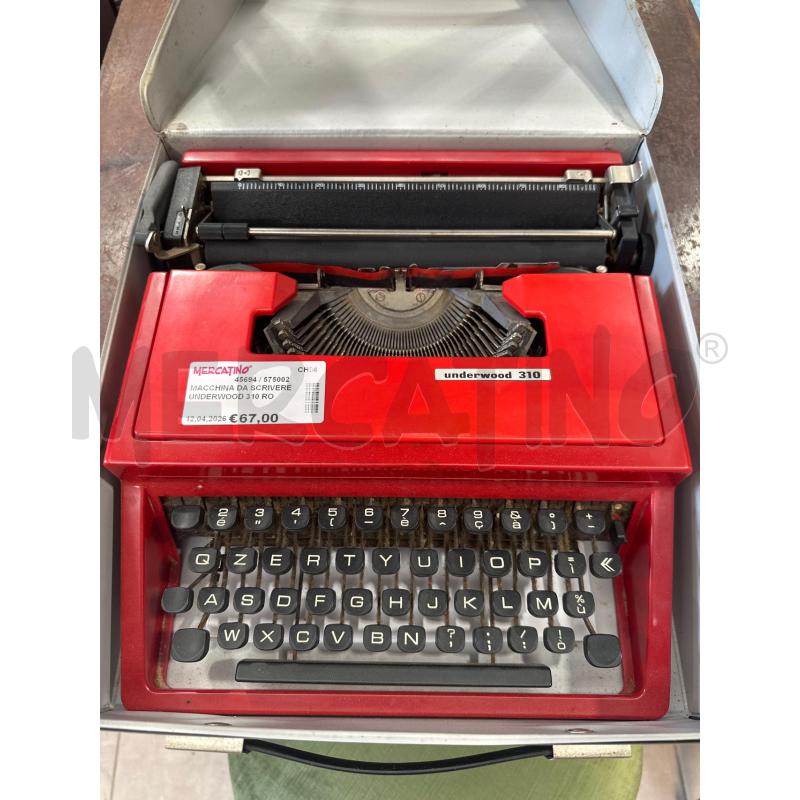 MACCHINA DA SCRIVERE UNDERWOOD 310 ROSSA | Mercatino dell'Usato San giovanni teatino 1