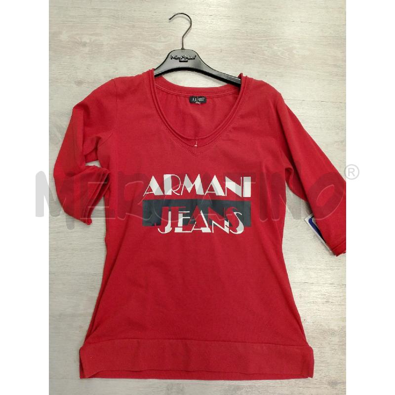 MAGLIA DONNA ARMANI JEANS ROSSA MEZZA MANICA  | Mercatino dell'Usato San giovanni teatino 1