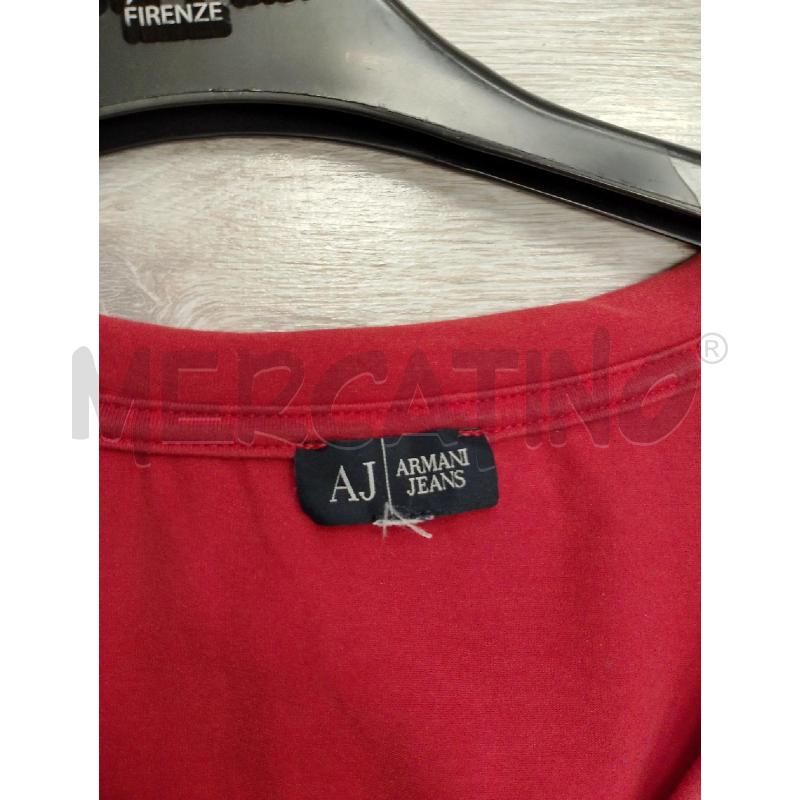 MAGLIA DONNA ARMANI JEANS ROSSA MEZZA MANICA  | Mercatino dell'Usato San giovanni teatino 3