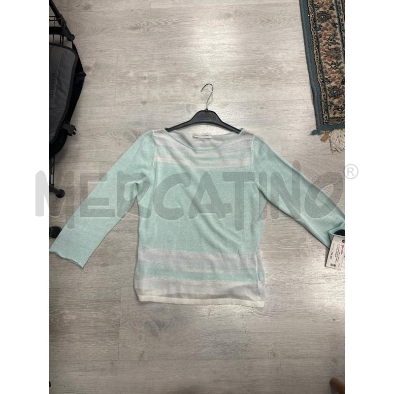 MAGLIA DONNA BRUNELLO CUCINELLI AZZURRA BIANCA  | Mercatino dell'Usato San giovanni teatino 1