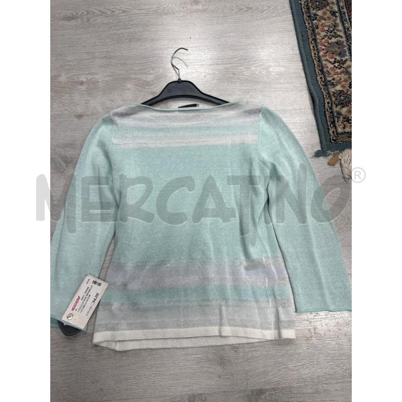 MAGLIA DONNA BRUNELLO CUCINELLI AZZURRA BIANCA  | Mercatino dell'Usato San giovanni teatino 4
