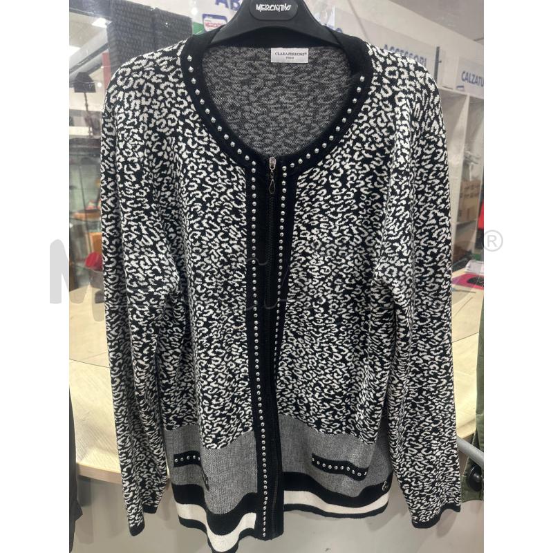 MAGLIA DONNA CARLA FERRONE BIANCA NERA ZIP | Mercatino dell'Usato San giovanni teatino 1