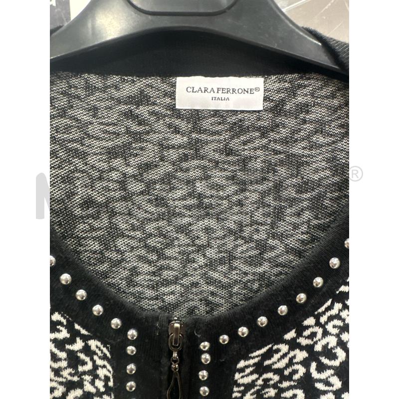 MAGLIA DONNA CARLA FERRONE BIANCA NERA ZIP | Mercatino dell'Usato San giovanni teatino 2