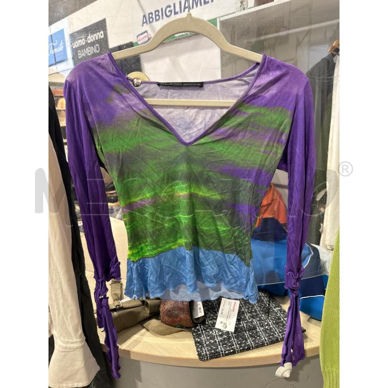 MAGLIA DONNA CLASS ROBERTO CAVALLI VIOLA VERDE  | Mercatino dell'Usato San giovanni teatino 1