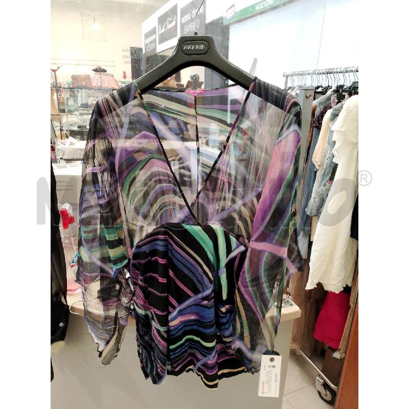 MAGLIA DONNA ECLA NERA STRISCE COLORATE | Mercatino dell'Usato San giovanni teatino 1