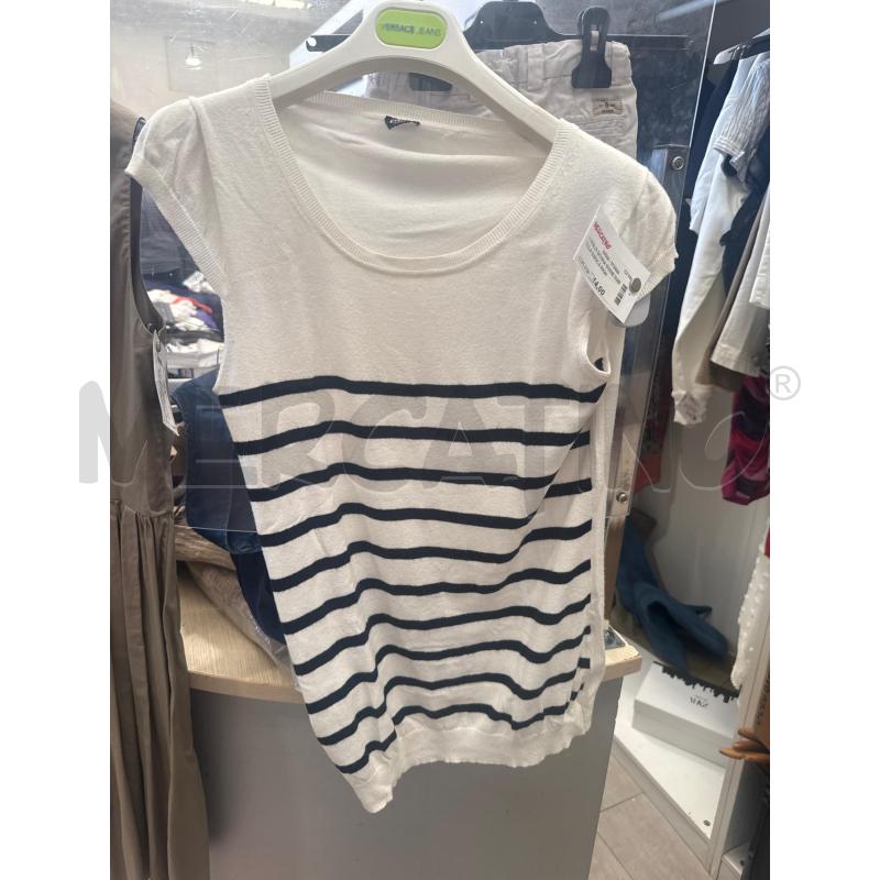 MAGLIA DONNA EMME MARELLA BIANCA RIGHE NERE  | Mercatino dell'Usato San giovanni teatino 1