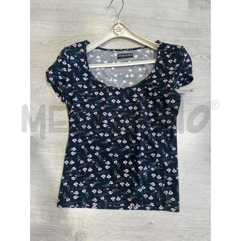 MAGLIA DONNA EMPORIO ARMANI NERA FIORI ROSA  | Mercatino dell'Usato San giovanni teatino 1