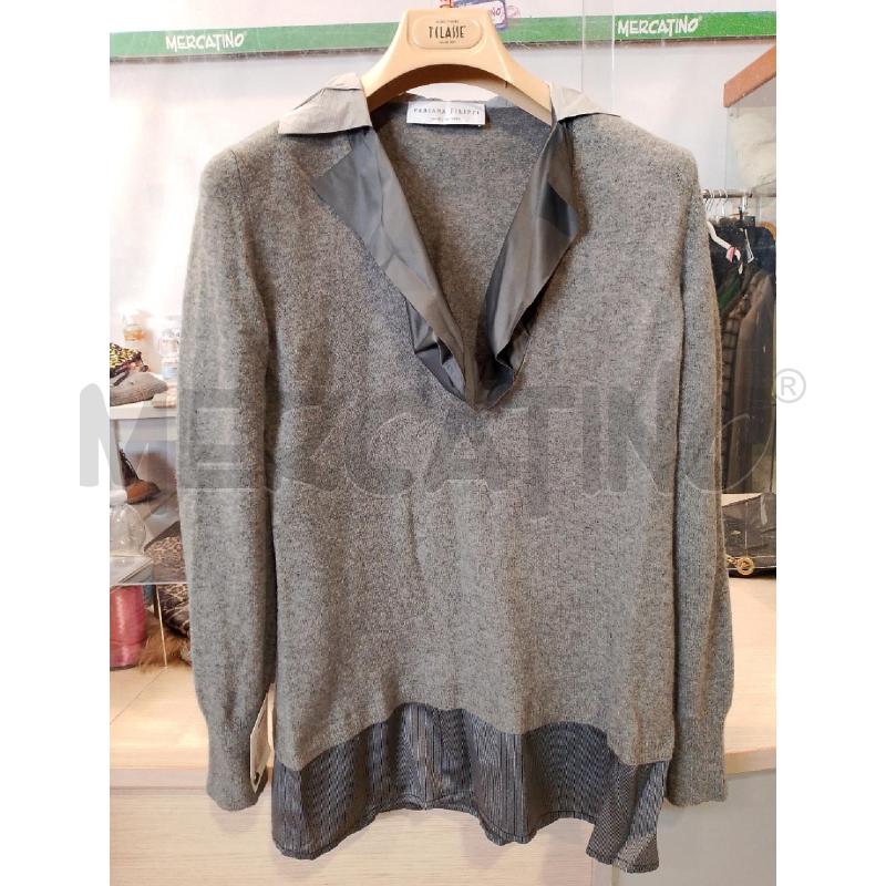 MAGLIA DONNA FABIANA FILIPPI GRIGIA COLLO | Mercatino dell'Usato San giovanni teatino 1