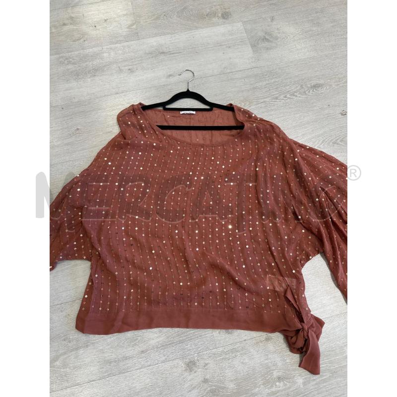 MAGLIA DONNA FIORELLA RUBINO ROSA PALLETTES VELATA | Mercatino dell'Usato San giovanni teatino 1