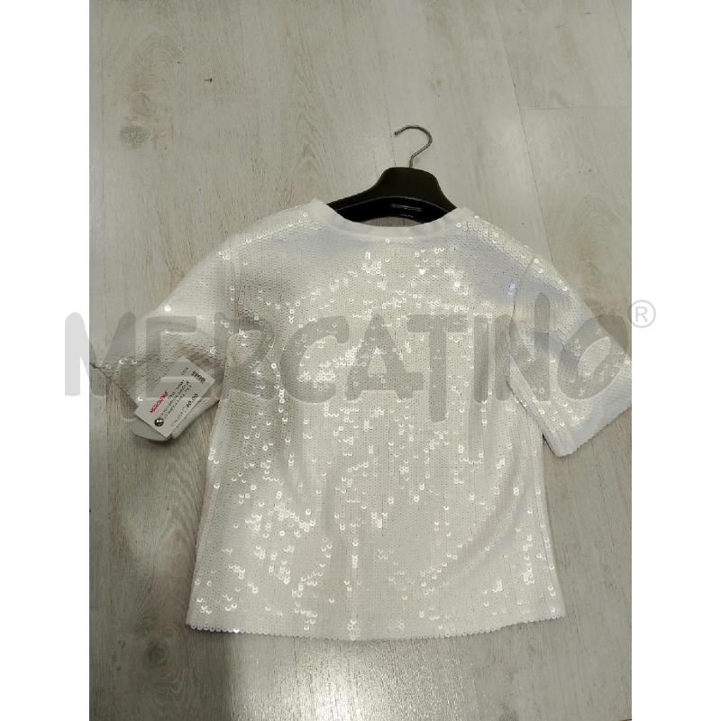 MAGLIA DONNA GAUDI JEANS BIANCA PAILLETTES SCRITTA NERA | Mercatino dell'Usato San giovanni teatino 2