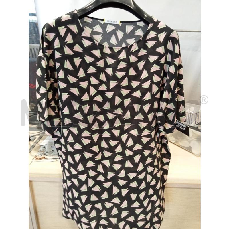 MAGLIA DONNA ICEBERG NERA TRIANGOLI ROSA VERDI | Mercatino dell'Usato San giovanni teatino 1